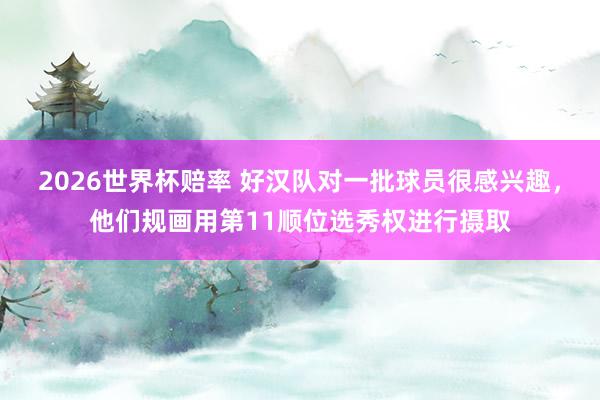 2026世界杯赔率 好汉队对一批球员很感兴趣，他们规画用第11顺位选秀权进行摄取