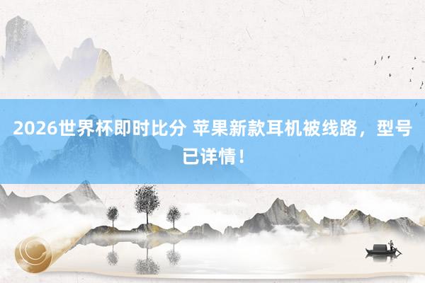 2026世界杯即时比分 苹果新款耳机被线路，型号已详情！