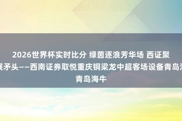 2026世界杯实时比分 绿茵逐浪芳华场 西证聚力展矛头——西南证券取悦重庆铜梁龙中超客场设备青岛海牛