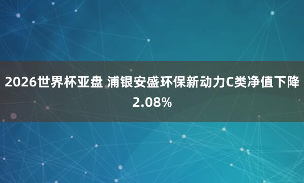 2026世界杯亚盘 浦银安盛环保新动力C类净值下降2.08%