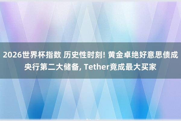 2026世界杯指数 历史性时刻! 黄金卓绝好意思债成央行第二大储备， Tether竟成最大买家