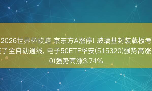2026世界杯欧赔 京东方A涨停! 玻璃基封装载板考验线终了全自动通线， 电子50ETF华安(515320)强势高涨3.74%